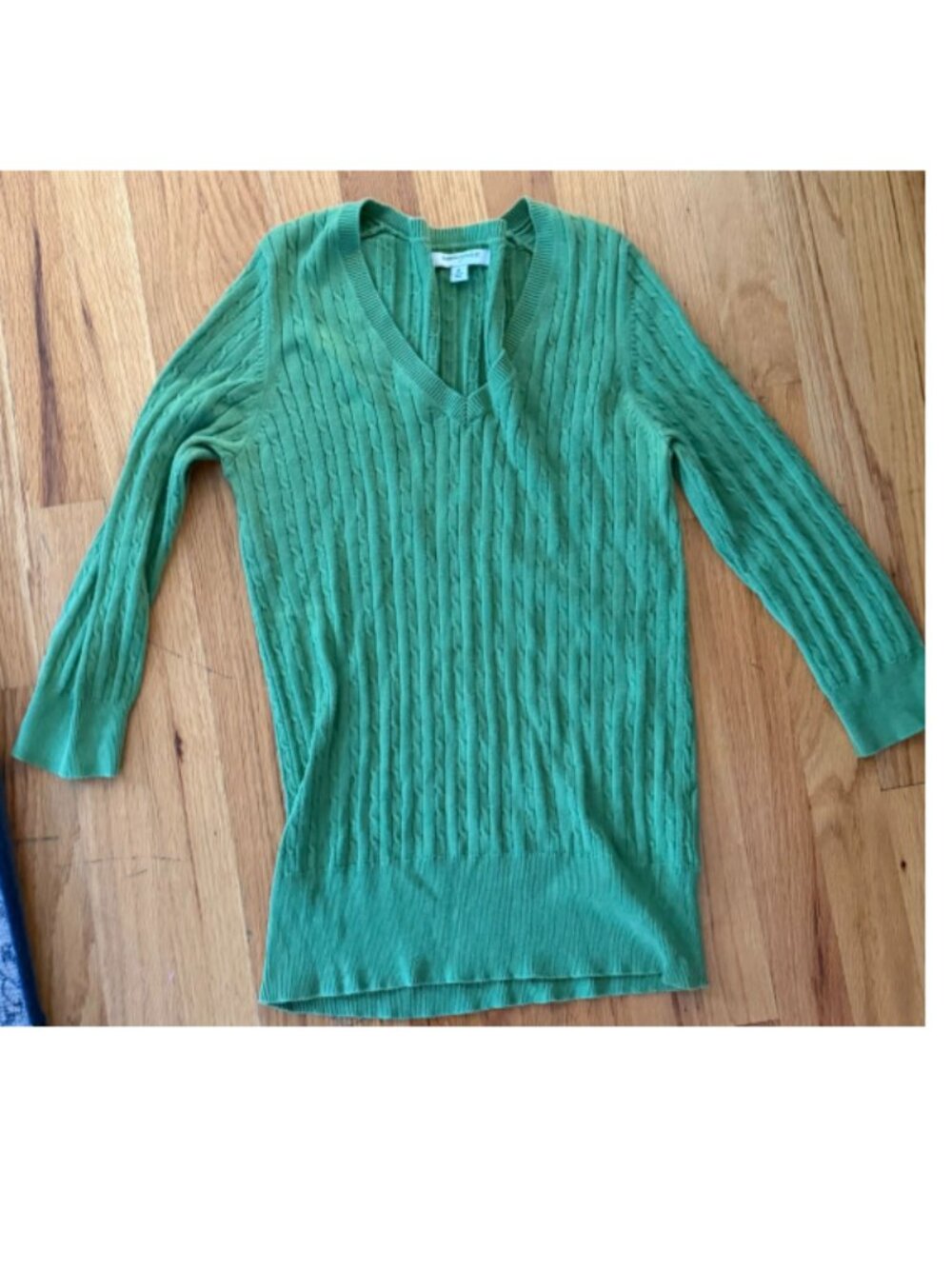 Vintage Banana Republic - Green Cable Knit V-neck sweater - SIZE M
